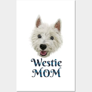 Womens Westie Mom Smiling West Highland Terrier Posters and Art